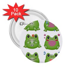 Kawaii-frog-rainy-season-japanese 2 25  Buttons (10 Pack)  by Grandong