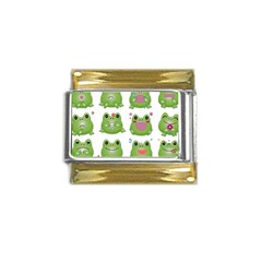 Kawaii-frog-rainy-season-japanese Gold Trim Italian Charm (9mm) by Grandong