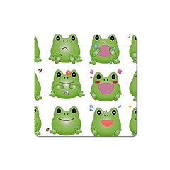 Kawaii-frog-rainy-season-japanese Square Magnet by Grandong