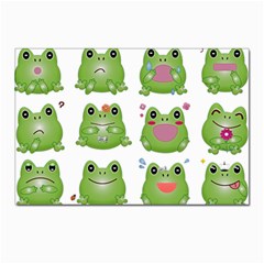 Kawaii-frog-rainy-season-japanese Postcards 5  X 7  (pkg Of 10) by Grandong