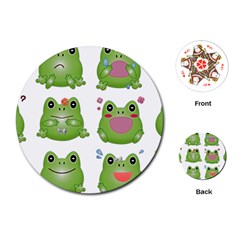 Kawaii-frog-rainy-season-japanese Playing Cards Single Design (round) by Grandong