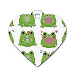 Kawaii-frog-rainy-season-japanese Dog Tag Heart (Two Sides) Front