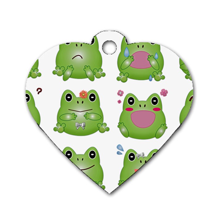 Kawaii-frog-rainy-season-japanese Dog Tag Heart (Two Sides)