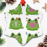 Kawaii-frog-rainy-season-japanese Snowflake Ornament (Two Sides) Front