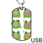 Kawaii-frog-rainy-season-japanese Dog Tag USB Flash (One Side) Front