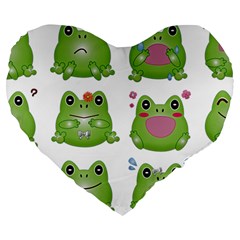 Kawaii-frog-rainy-season-japanese Large 19  Premium Heart Shape Cushions by Grandong