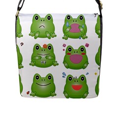 Kawaii-frog-rainy-season-japanese Flap Closure Messenger Bag (l) by Grandong