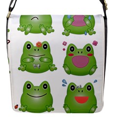 Kawaii-frog-rainy-season-japanese Flap Closure Messenger Bag (s) by Grandong