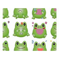 Kawaii-frog-rainy-season-japanese Two Sides Premium Plush Fleece Blanket (large) by Grandong