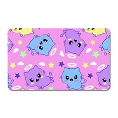 Seamless Pattern With Cute Kawaii Kittens Magnet (rectangular) by Grandong