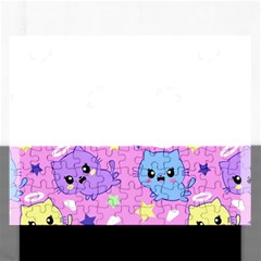 Seamless Pattern With Cute Kawaii Kittens Rectangular Jigsaw Puzzl by Grandong