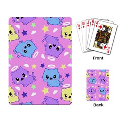 Seamless Pattern With Cute Kawaii Kittens Playing Cards Single Design (rectangle) by Grandong