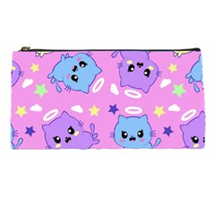 Seamless Pattern With Cute Kawaii Kittens Pencil Case by Grandong