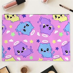 Seamless Pattern With Cute Kawaii Kittens Cosmetic Bag (xxl) by Grandong