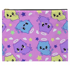 Seamless Pattern With Cute Kawaii Kittens Cosmetic Bag (xxxl) by Grandong