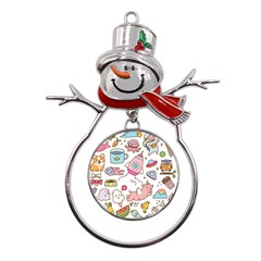 Set-kawaii-doodles -- Metal Snowman Ornament by Grandong