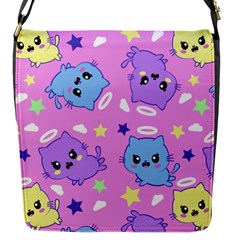 Seamless Pattern With Cute Kawaii Kittens Flap Closure Messenger Bag (s) by Grandong