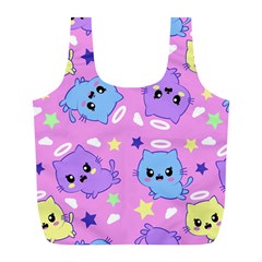 Seamless Pattern With Cute Kawaii Kittens Full Print Recycle Bag (l) by Grandong