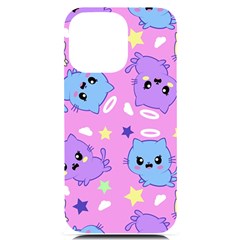 Seamless Pattern With Cute Kawaii Kittens Iphone 14 Pro Max Black Uv Print Case by Grandong