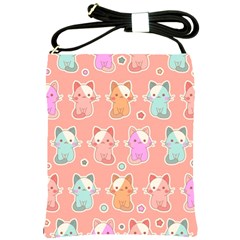 Cute Kawaii Kittens Seamless Pattern Shoulder Sling Bag by Grandong