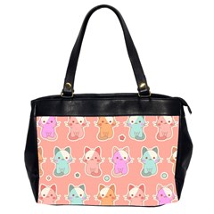 Cute Kawaii Kittens Seamless Pattern Oversize Office Handbag (2 Sides) by Grandong