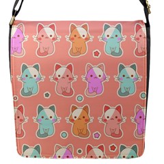 Cute Kawaii Kittens Seamless Pattern Flap Closure Messenger Bag (s) by Grandong