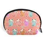 Cute Kawaii Kittens Seamless Pattern Accessory Pouch (Large) Front