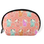 Cute Kawaii Kittens Seamless Pattern Accessory Pouch (Large) Back