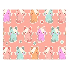 Cute Kawaii Kittens Seamless Pattern Two Sides Premium Plush Fleece Blanket (large) by Grandong