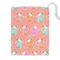 Cute Kawaii Kittens Seamless Pattern Drawstring Pouch (5xl) by Grandong