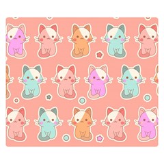 Cute Kawaii Kittens Seamless Pattern Premium Plush Fleece Blanket (small) by Grandong