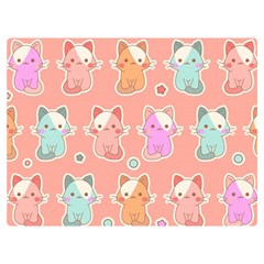 Cute Kawaii Kittens Seamless Pattern Two Sides Premium Plush Fleece Blanket (extra Small) by Grandong