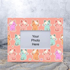 Cute Kawaii Kittens Seamless Pattern White Tabletop Photo Frame 4 x6  by Grandong