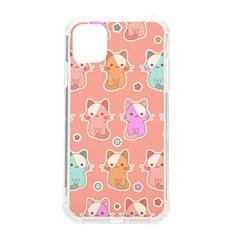 Cute Kawaii Kittens Seamless Pattern Iphone 11 Tpu Uv Print Case by Grandong