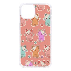 Cute Kawaii Kittens Seamless Pattern Iphone 13 Tpu Uv Print Case by Grandong