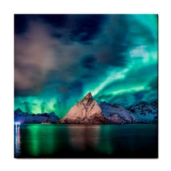 Amazing Aurora Borealis Colors Tile Coaster by Grandong