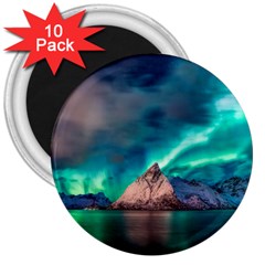 Amazing Aurora Borealis Colors 3  Magnets (10 Pack)  by Grandong