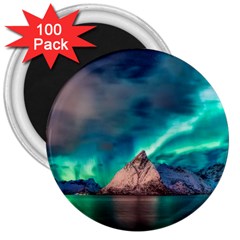 Amazing Aurora Borealis Colors 3  Magnets (100 Pack) by Grandong