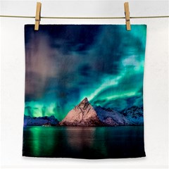 Amazing Aurora Borealis Colors Face Towel by Grandong