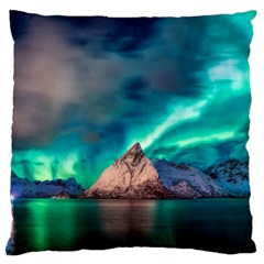 Amazing Aurora Borealis Colors Large Cushion Case (two Sides) by Grandong