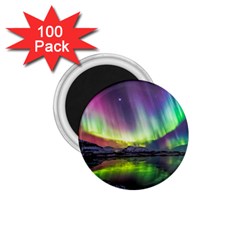 Aurora Borealis Polar Northern Lights Natural Phenomenon North Night Mountains 1 75  Magnets (100 Pack)  by Grandong