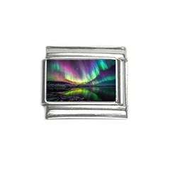 Aurora Borealis Polar Northern Lights Natural Phenomenon North Night Mountains Italian Charm (9mm) by Grandong