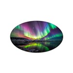 Aurora Borealis Polar Northern Lights Natural Phenomenon North Night Mountains Sticker Oval (10 pack) Front