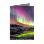 Aurora Borealis Polar Northern Lights Natural Phenomenon North Night Mountains Mini Greeting Cards (Pkg of 8) Right