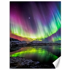 Aurora Borealis Polar Northern Lights Natural Phenomenon North Night Mountains Canvas 36  X 48  by Grandong