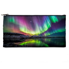 Aurora Borealis Polar Northern Lights Natural Phenomenon North Night Mountains Pencil Case by Grandong