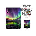 Aurora Borealis Polar Northern Lights Natural Phenomenon North Night Mountains Playing Cards 54 Designs (Mini) Front - Spade4