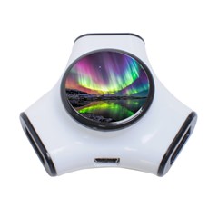 Aurora Borealis Polar Northern Lights Natural Phenomenon North Night Mountains 3-port Usb Hub by Grandong