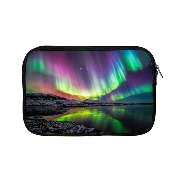 Aurora Borealis Polar Northern Lights Natural Phenomenon North Night Mountains Apple iPad Mini Zipper Cases