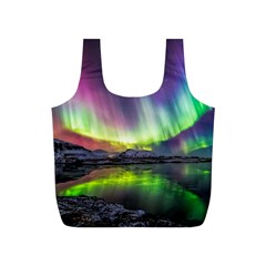 Aurora Borealis Polar Northern Lights Natural Phenomenon North Night Mountains Full Print Recycle Bag (s) by Grandong